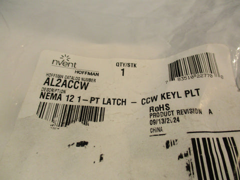 NVENT HOFFMAN AL2ACCW Latch Kit for One-Door Type 12 Enclosure