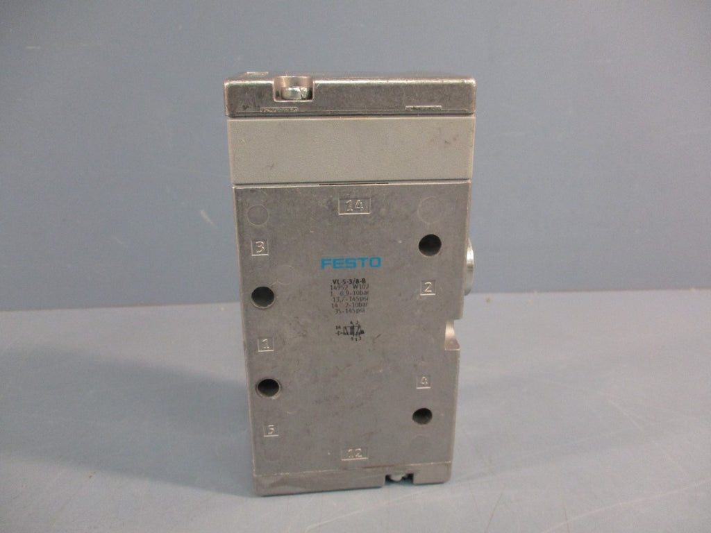 Festo VL-5-3/8-B Pneumatic Control Valve, 1: 0,9-10bar, 12,14: 2-10bar 35-145psi