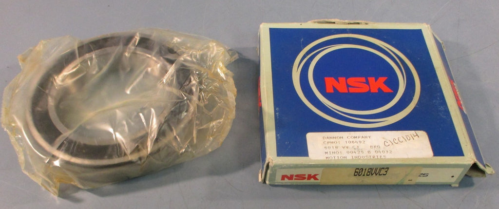 NSK 6018VVC3 Single Row Deep Groove Ball Bearing 90mm Bore 140mm OD 24mm W