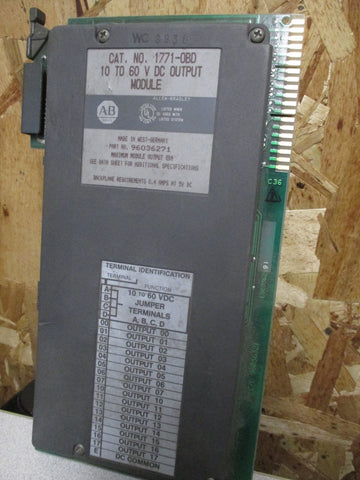 ALLEN BRADLEY 10 TO 60 VDC OUTPUT MODULE SERIES B 1771OBD