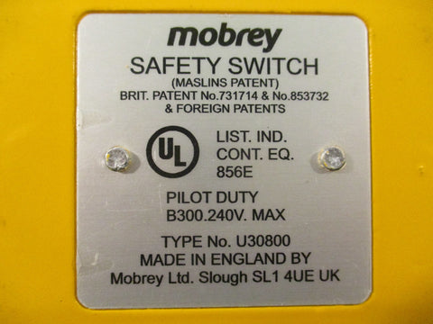 Mobrey U30800 Magnetic Safety Switch B300.240V. Max 140 F Max Temp