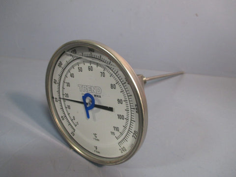 TREND DIVISION OF WIKA 0240°F 8" Stem 5" Face DIAL THERMOMETER
