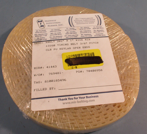Midwest Industrial Rubber 13160 Timing Belt 3/8" Pitch XBelt 202" x 1" WD 41443