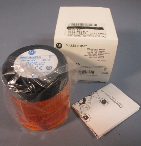 Allen Bradley Stack Light Amber Steady LED 24VDC Ser. C 855TB24TL5