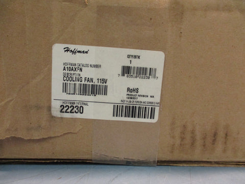 HOFFMAN A10AXFN Axial Fan, Black Round Cooling Fan 22230 50/60 Hz