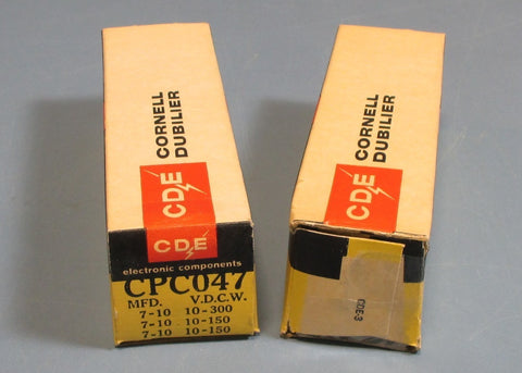 Lot of 2 Cornell Dubelier CDE CPC047 Can Capacitor 10300 VDCW NOS