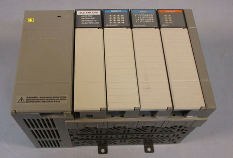 Allen Bradley 1746P1 / A4 Power Supply, 4 Slot Rack, 1747L511 w/ Input Output