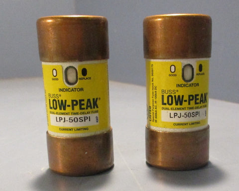 Buss Low Peak Dual Element Time Delay Fuse LPJ50SPI 19Y Lots of 2