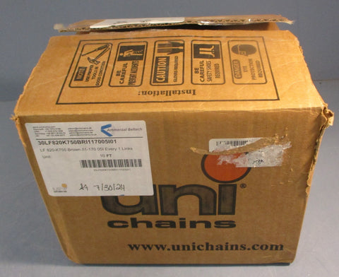 Uni Chains 30LF820K750 Table Top Conveyor Chain Brown 10 Ft Long