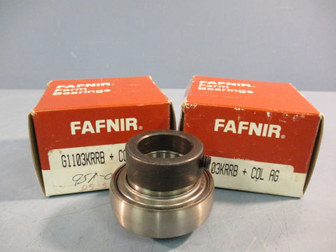 LOT OF (2) FAFNIR FARM BEARINGS G1103KRRB+COL AG BEARING INSERT