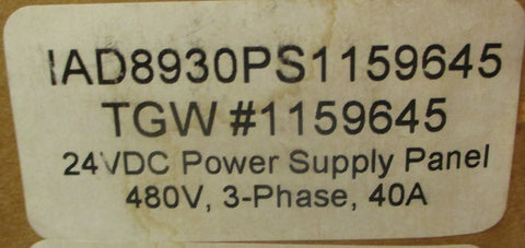 Standard Power Supply IAD8930PS1159645 Power Supply Panel 1159645 480V 3PH 60Hz
