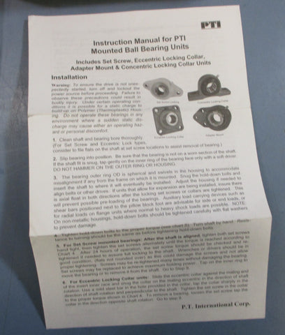 PTI SUCSF20928 4 Bolt Flange Block Bearing Stainless Steel 13/4" Bore SF209