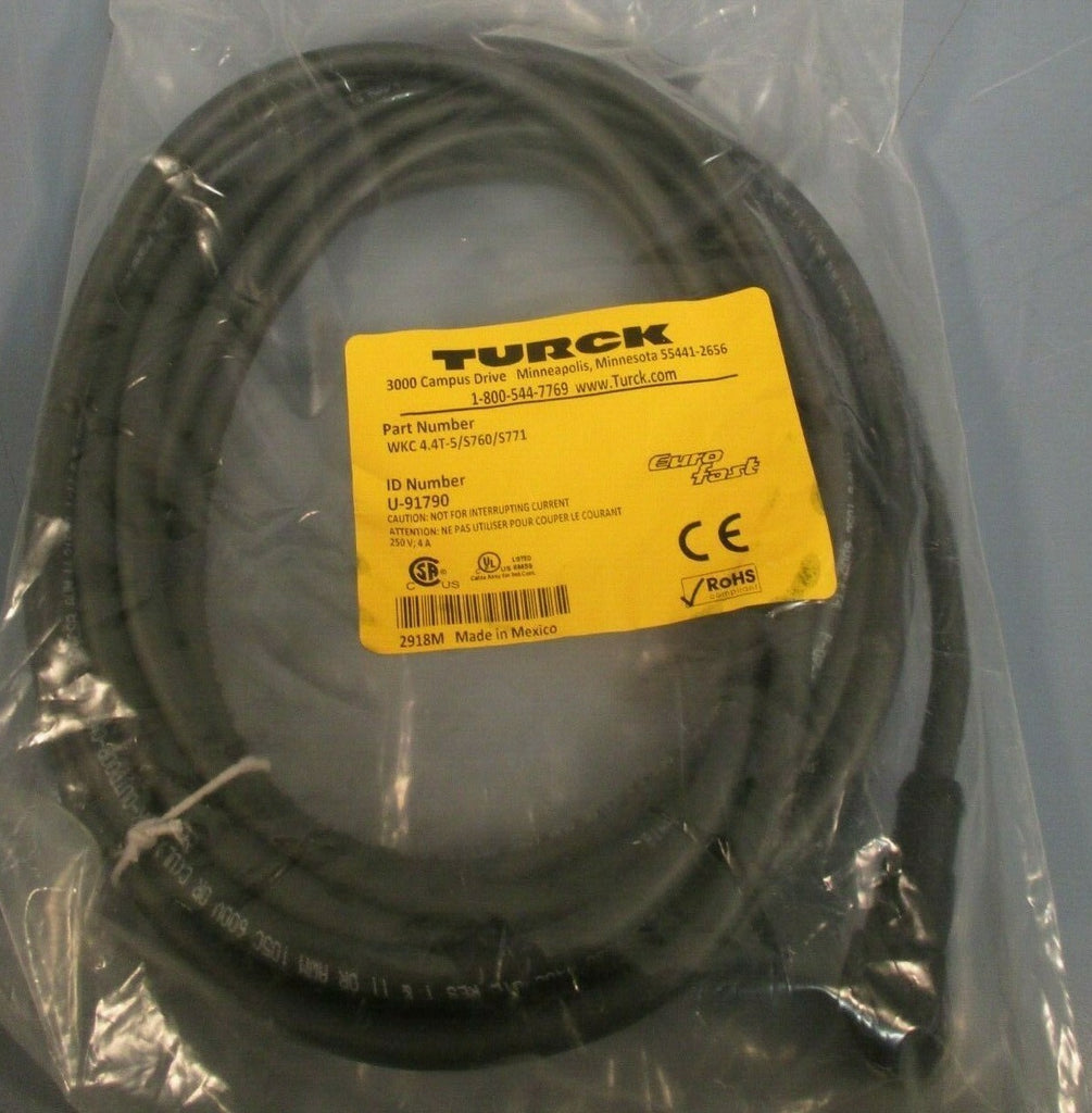 TURCK Eurofast Cordset Cable U-91790 WKC 4.4T-5/S760/S771