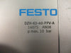 Festo DZH-63-40-PPV-A Flat Cylinder 63mm Piston Bore 40mm Stroke