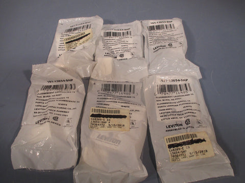 Lot of 6 Leviton Fluorescent Lampholders T5 Min BiPin No Post 16113654SNP