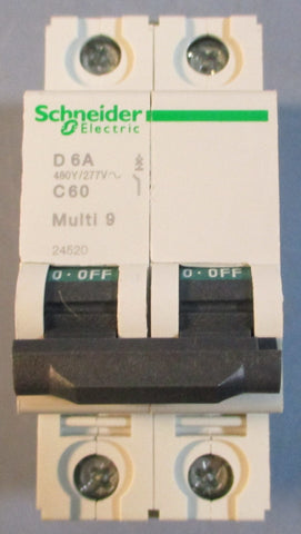 Schneider Electric 24520 Circuit Breaker 480Y/240VAC D 6A C60