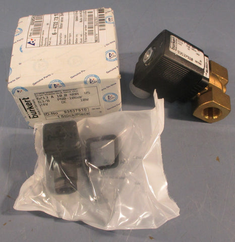 Burkert 6213 A 10 2/2-Way Diaphragm Solenoid Valve 9357910 24VDC 0-145 PSI