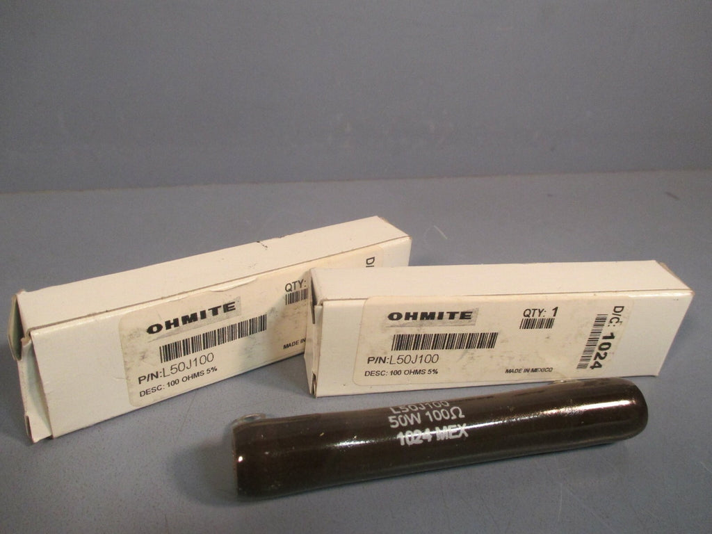 Ohmite Ceramic Wirewound Resistor 100 OHMS Lot of Two L50J100