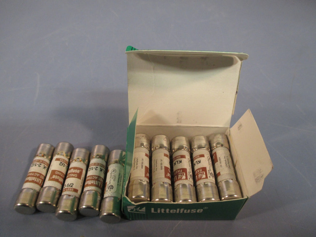 Lot of (15) Littelfuse Amp Midget Fast Acting Fuse 600Vac KLK 21/2 2.5
