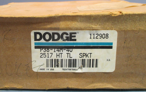Dodge 112908 P38-14M-40, 2517 HT TL Sprocket 3850 Max RPM