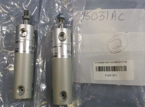 (Lot of 2)SMC NCGBN200100 Dbl Acting Pneumatic Cylinder 20mm Bore 100mm Stroke
