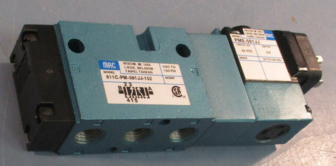 Mac 811CPM591JJ152 Pneumatic Solenoid Valve 150PSI 24VDC 61/4" Length