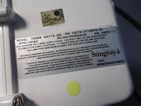 InSync Lighting Stingray 750509 250 Watts 277 V 60 Hertz Ballast Lighting