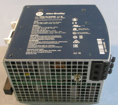 Allen Bradley 1606XLS480E Ser A Power Supply 1Ph 24V 20A 480W