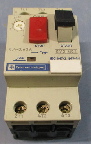 Telemecanique GV2M04 Motor Circuit Breaker GV2M04 021083 0.400.63A