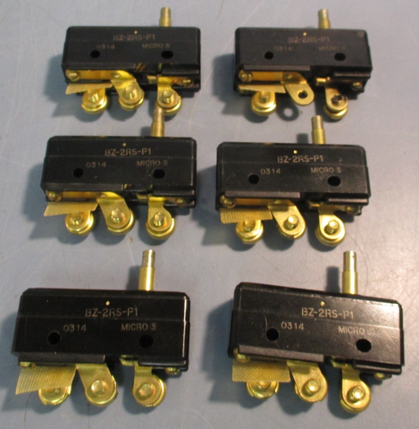 Lot of (6) Honeywell BZ-2RS-P1 Snap Action 15A 125V Micro Switch