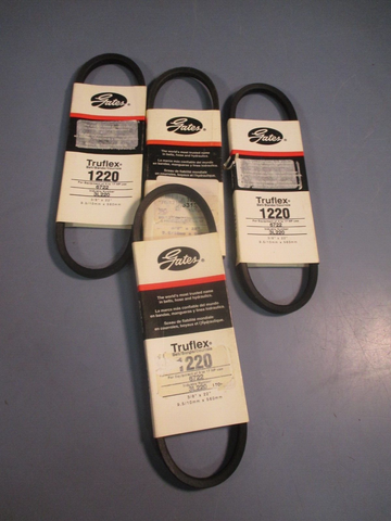 Lot of (4) Gates TruFlex VBelts 3/8" Wide Choose Your Size 1200 3L220