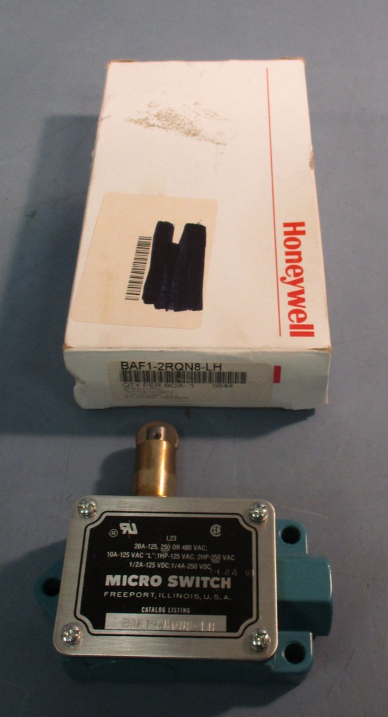HONEYWELL BAF1-2RQN8-LH LIMIT SWITCH ACTUATOR ROLLER PLUNGER 125/250/480 VAC 20A