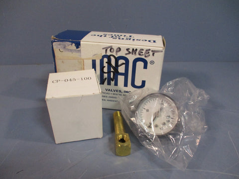 MAC Valve Pressure Gauge With Extension, 0160PSI, 1/8" NPT N8201601