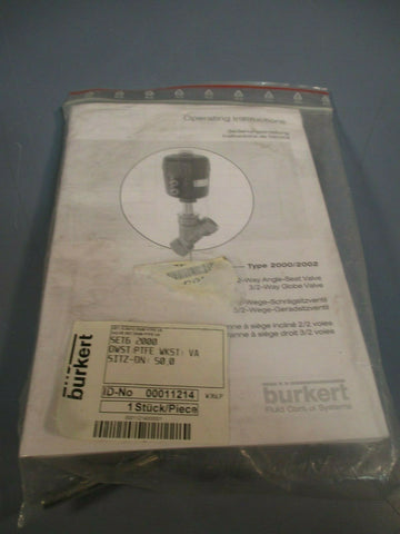 Burkert Type 2000/2002 3/2 Way Globe Valve Rebuild Kit 00011214