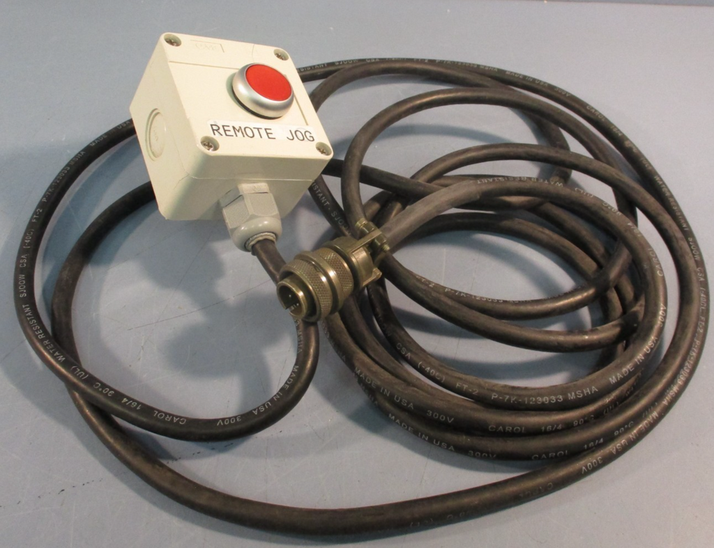 BACO Remote Jog, Pushbutton Control Station, Red Button w/Cordset