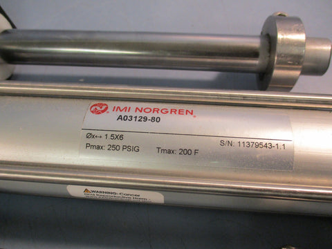IMI Norgren Pnuematic Cylinder w/Base A03129-80, 250 PSIG 1.5" Bore