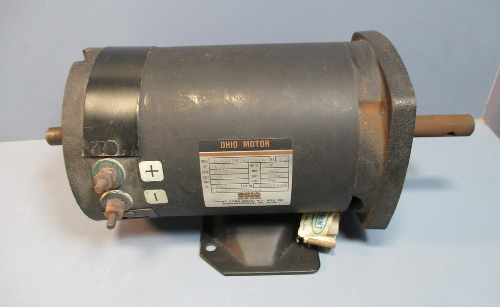 Tennant 01192 24 VDC Electric Motor 1 HP 2000 RPM D-481293X7791A