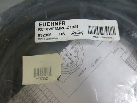 Euchner Connector Cable RC18WF8MRF-C1825 FACTORY SEALED