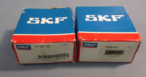 LOT OF (2) SKF YAT 207107 INSERT BEARING, MOUNTED