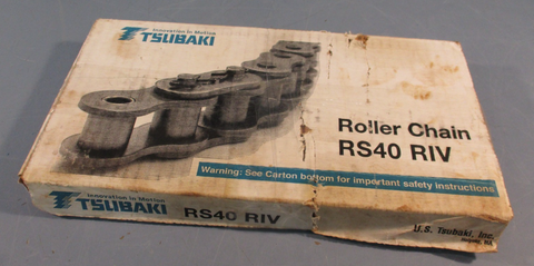 Tsubaki RS40 RIV Roller Chain 10 FT Single Strand, Riveted