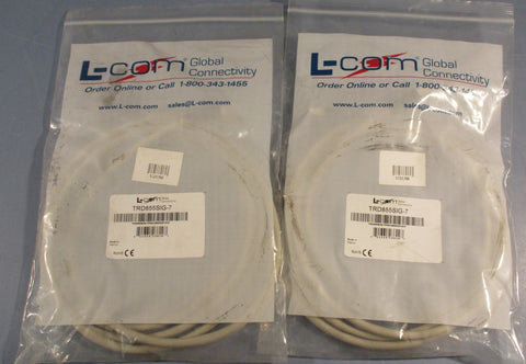 L-COM TRD855SIG-7 Ethernet Cord 7FT Long RJ45 TO RJ45 Lot of 2