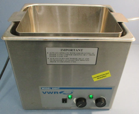 VWR Aquasonic 250HT Ultrasonic Cleaner w/ Basket No Lid 117/120V 4A 50/60Hz