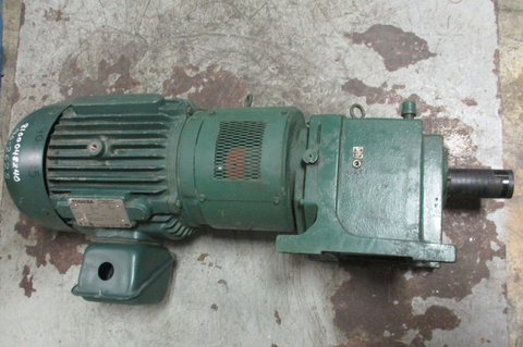 Toshiba 10 HP 230/460V Motor w/ US Motors GDM 17:1 Ratio Gear Reducer