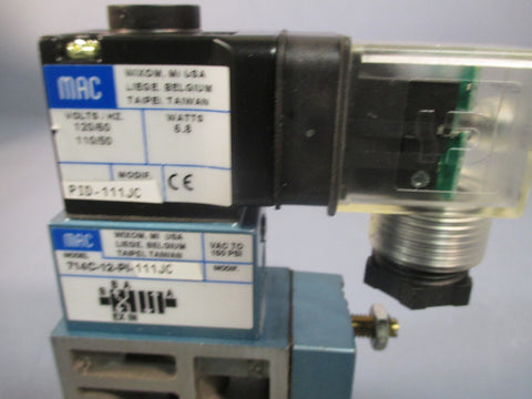 MAC Valves, Inc Solenoid Valve 4-Way 110/120 Vac 714C-12-PI-111JC w/PID-111JC