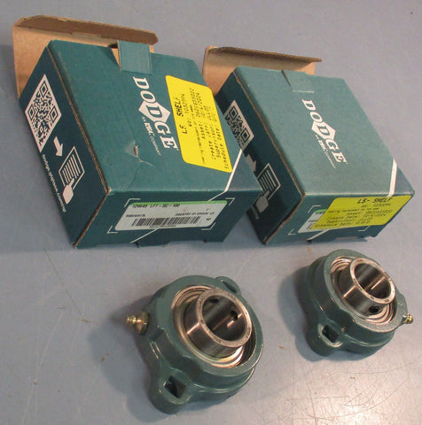 Dodge LFT-SC-100 Flange Mount Ball Bearing Unit 1" Bore 3-3/4" Length Lot of 2