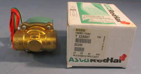 ASCO RedHat 8210G095 Solenoid Valve 3/4" NPT 12/110V 60/60Hz 150PSI