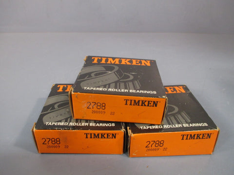 Lot of (3) Timken Tapered Roller Bearing Cone 2788