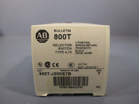Allen Bradley Selector Switch 3 Position Ser. T 800TJ20KE7B