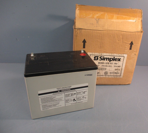 SIMPLEX 2081-9276 Model STR 112-053 12V 33.0 AH Rechargeable Battery