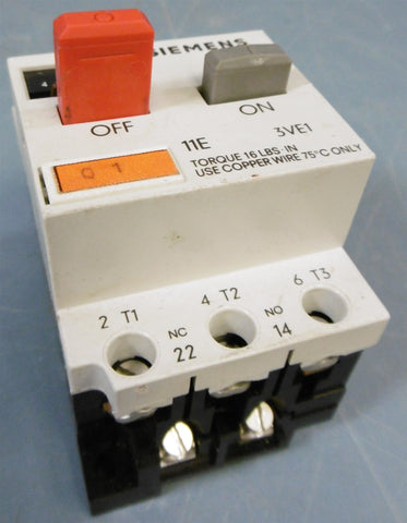 Siemens 3VE10152JU00 Motor Starter Protector G/8708A76